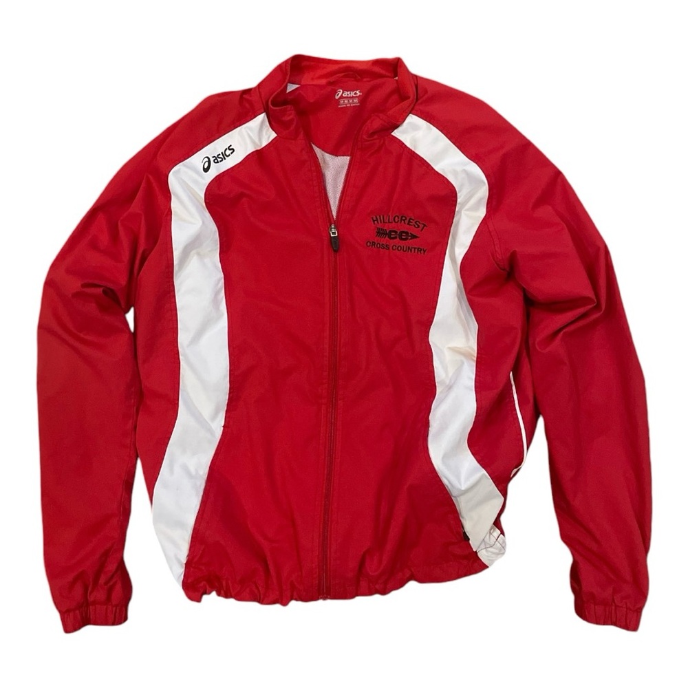 ASICS men’s 90’s Vintage Track Jacket Lightweight red & white med